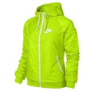 Nike Women's XS Neon Green Full Zip Windbreaker Retro 90s Style Jacket
